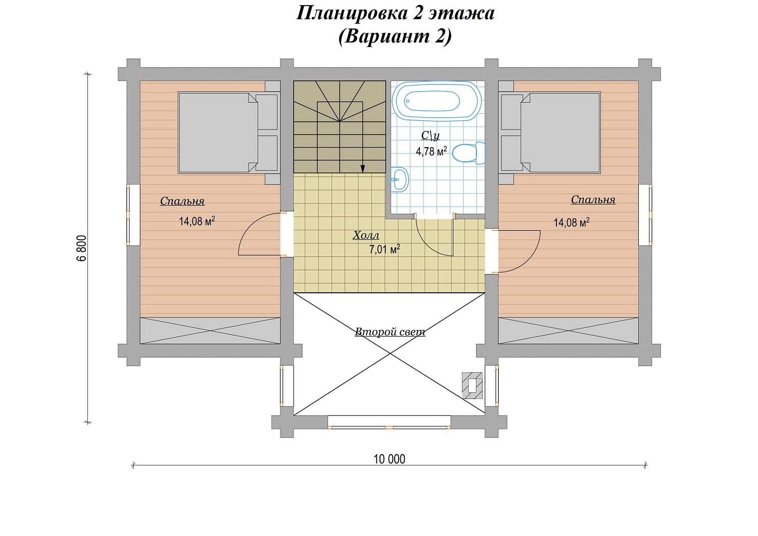 Дом из бревна 105м2 Проект №ВЗ-131 «Ореол»